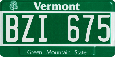VT license plate BZI675