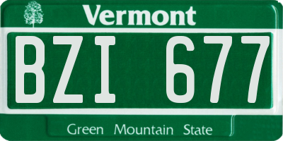 VT license plate BZI677