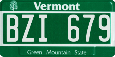 VT license plate BZI679