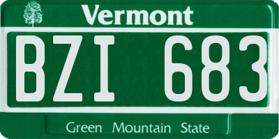 VT license plate BZI683