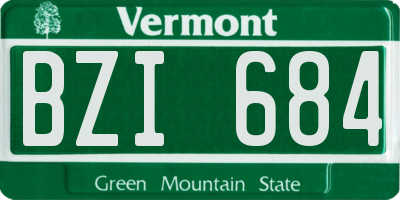 VT license plate BZI684
