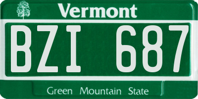VT license plate BZI687