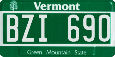 VT license plate BZI690