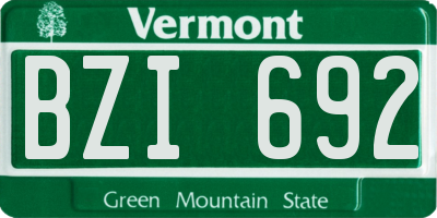 VT license plate BZI692