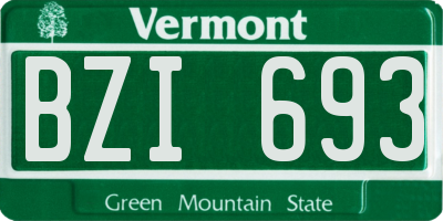 VT license plate BZI693