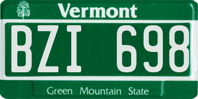 VT license plate BZI698