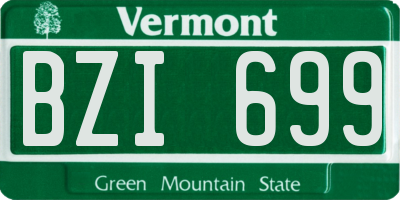 VT license plate BZI699