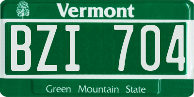 VT license plate BZI704