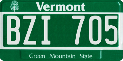 VT license plate BZI705