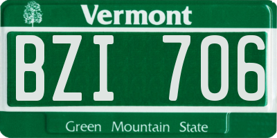 VT license plate BZI706