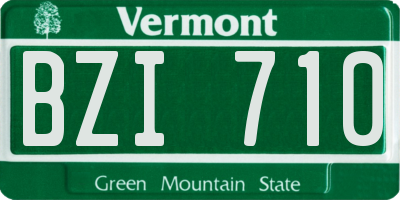 VT license plate BZI710