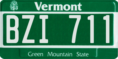 VT license plate BZI711