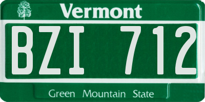 VT license plate BZI712