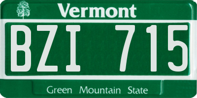 VT license plate BZI715