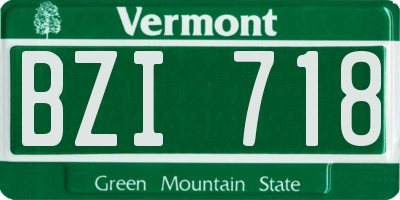 VT license plate BZI718