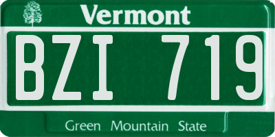 VT license plate BZI719