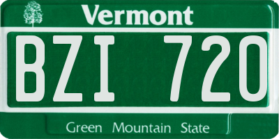 VT license plate BZI720