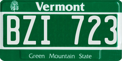 VT license plate BZI723