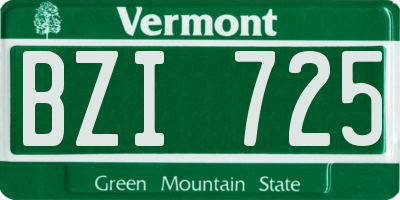 VT license plate BZI725