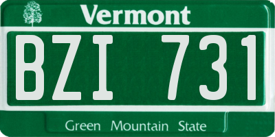 VT license plate BZI731