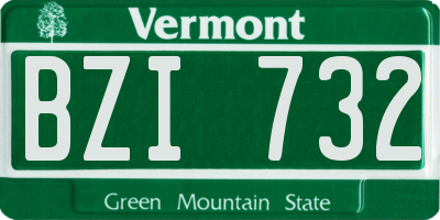 VT license plate BZI732