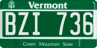 VT license plate BZI736