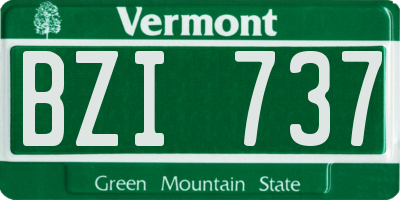 VT license plate BZI737