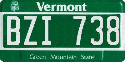 VT license plate BZI738