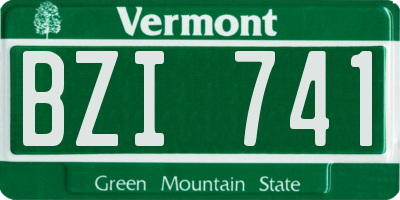 VT license plate BZI741