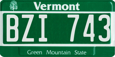 VT license plate BZI743