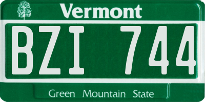 VT license plate BZI744