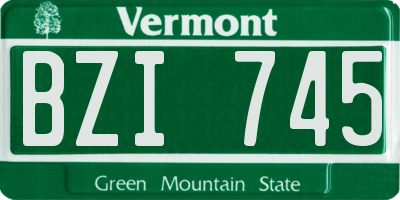 VT license plate BZI745