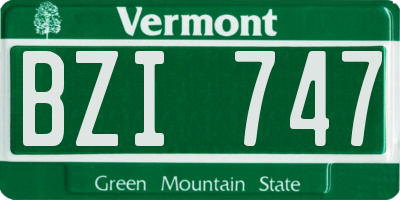 VT license plate BZI747