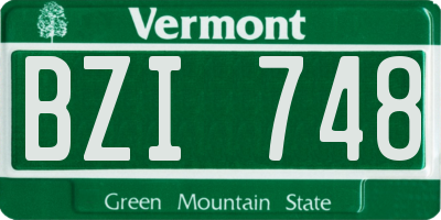 VT license plate BZI748