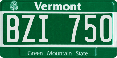 VT license plate BZI750