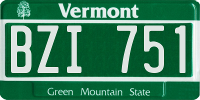 VT license plate BZI751