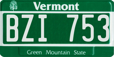 VT license plate BZI753
