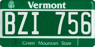 VT license plate BZI756