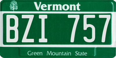 VT license plate BZI757