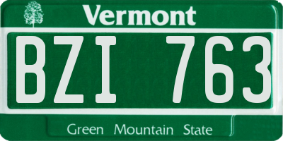 VT license plate BZI763