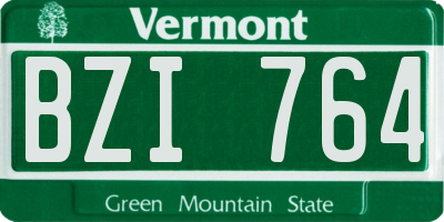 VT license plate BZI764