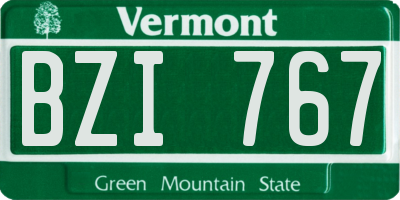 VT license plate BZI767