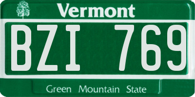 VT license plate BZI769
