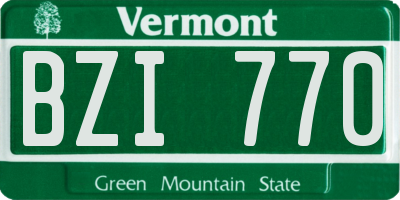 VT license plate BZI770
