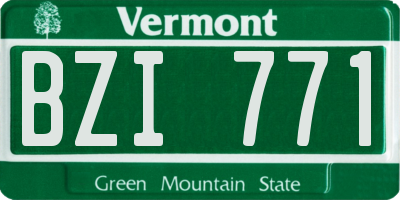VT license plate BZI771