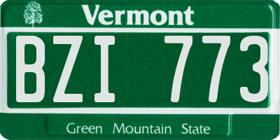 VT license plate BZI773