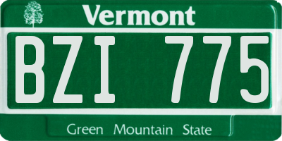 VT license plate BZI775
