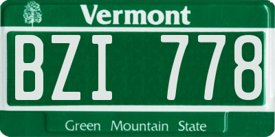 VT license plate BZI778