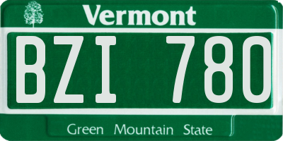 VT license plate BZI780