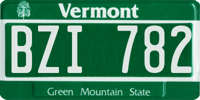 VT license plate BZI782